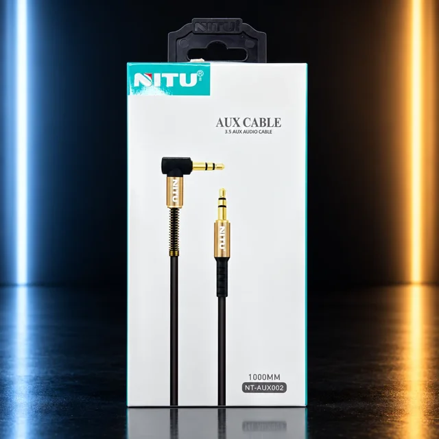 کابل AUX نیتو مدل NT-AUX002 طول ۱ متر با کانکتور ۹۰ درجه